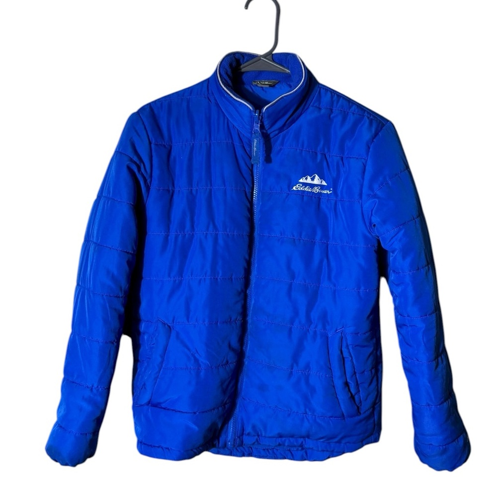 Eddie‎ Bauer Boys Puffer Coat Jacket Size Large Winter Outdoors Blue
